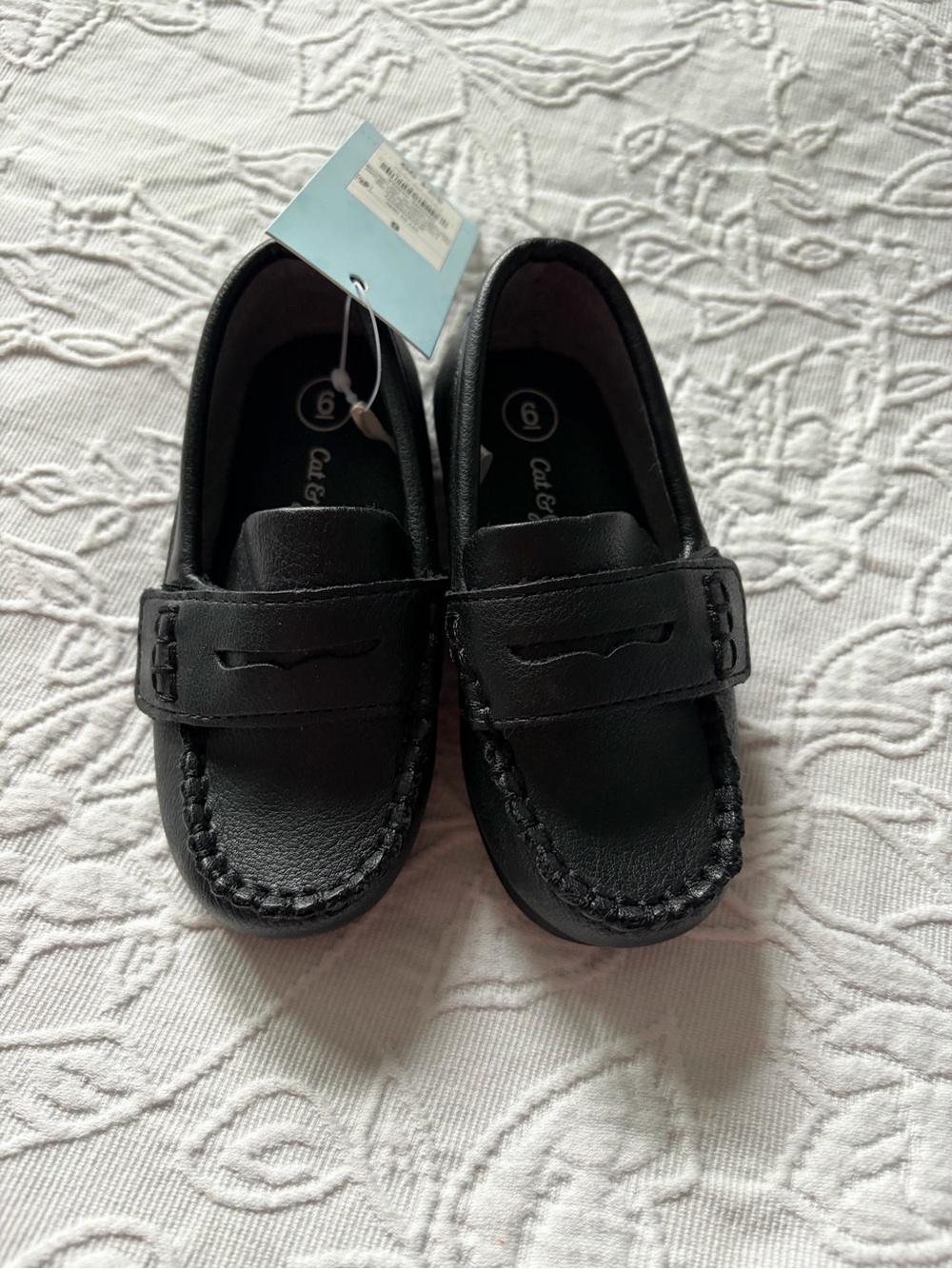 Cat & Jack Kids' Black Slip-On Loafers toddler 6 new